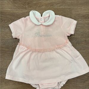 My first Chicco Pink Baby Dress with White Collar
